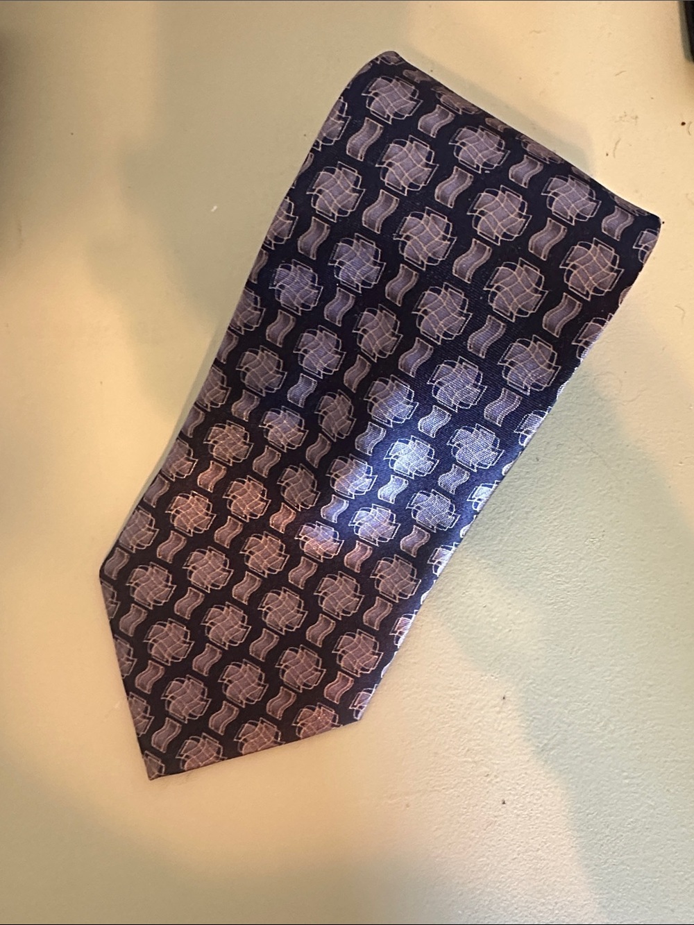Men's Purple Patterned Tie - Unbranded